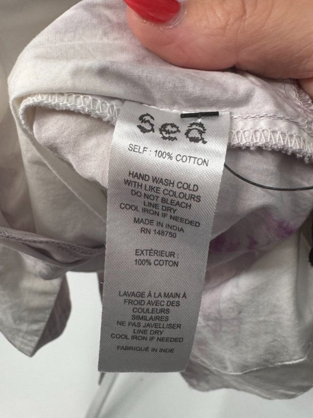 Sea New York Tie-Dye Puff Sleeve Cotton Mini Dress - Size S - Picture 7 of 14